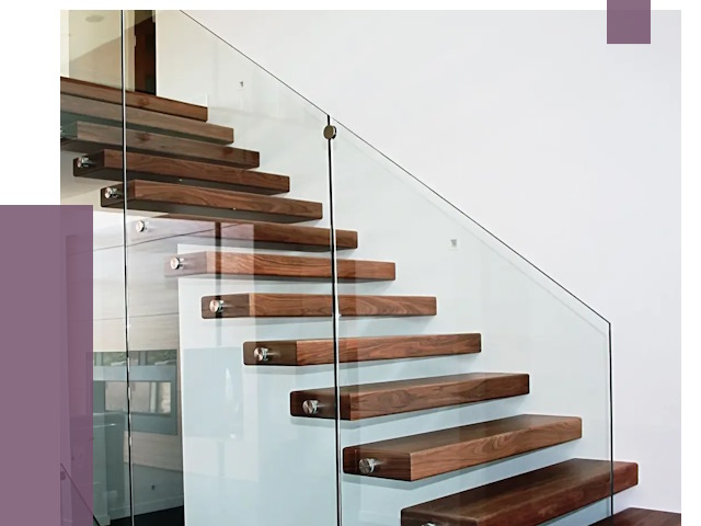 Стеклянные перила для лестницы в Мелеузе от 14832 руб.