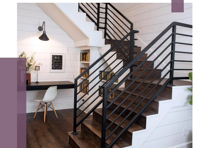 Перила для лестницы в доме в Мелеузе от 7416 руб. — ПРОЛЁТ-Млз