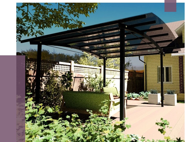 Навесы для террасы в Мелеузе от 13042 руб. под ключ | ПРОЛЁТ-Млз