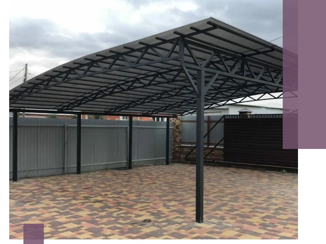 Металлические навесы под ключ в Мелеузе — изготовление и монтаж