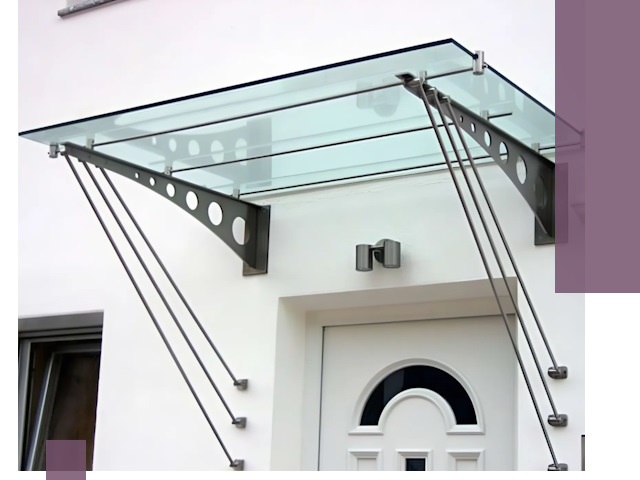Козырьки над входом под ключ в Мелеузе — изготовление и монтаж