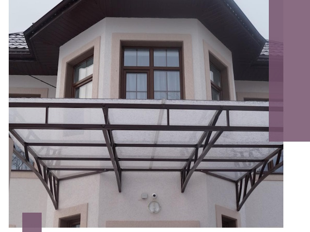 Козырьки из поликарбоната под ключ в Мелеузе