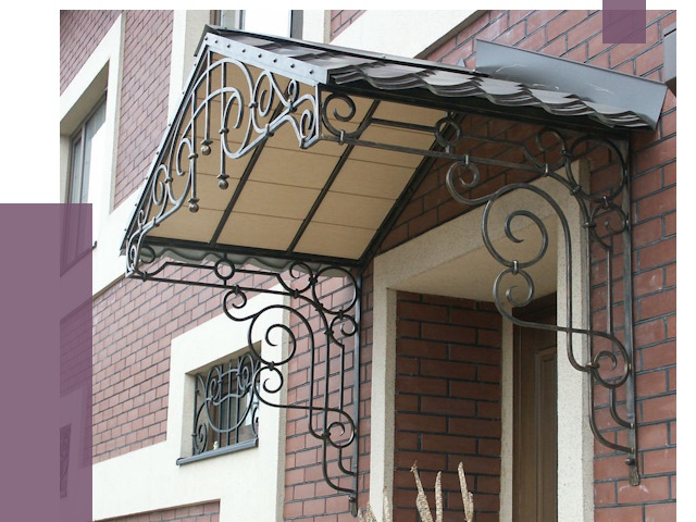 Двускатные козырьки в Мелеузе под ключ от 12786 руб.