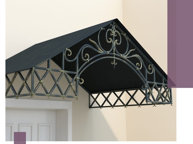 Двускатные металлические козырьки под ключ в Мелеузе