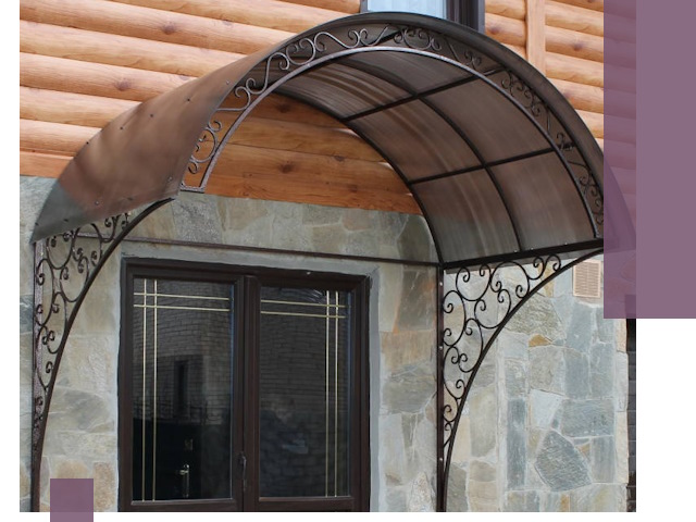 Арочные козырьки под ключ в Мелеузе: изготовление и монтаж